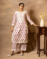 Cotton Coord Floral printed Kurta with Pallazo set Gharana