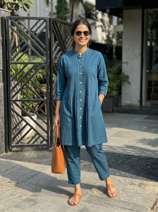 Aira Indigo Ease Kurta Co-ord Set
