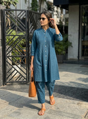 Aira Indigo Ease Kurta Co-ord Set