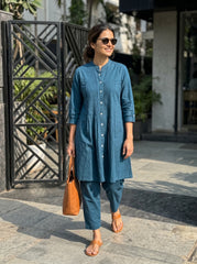 Aira Indigo Ease Kurta Co-ord Set