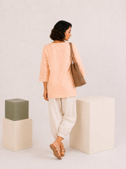 Sahiba Luxury Rayon Light Peach Chikankari Top