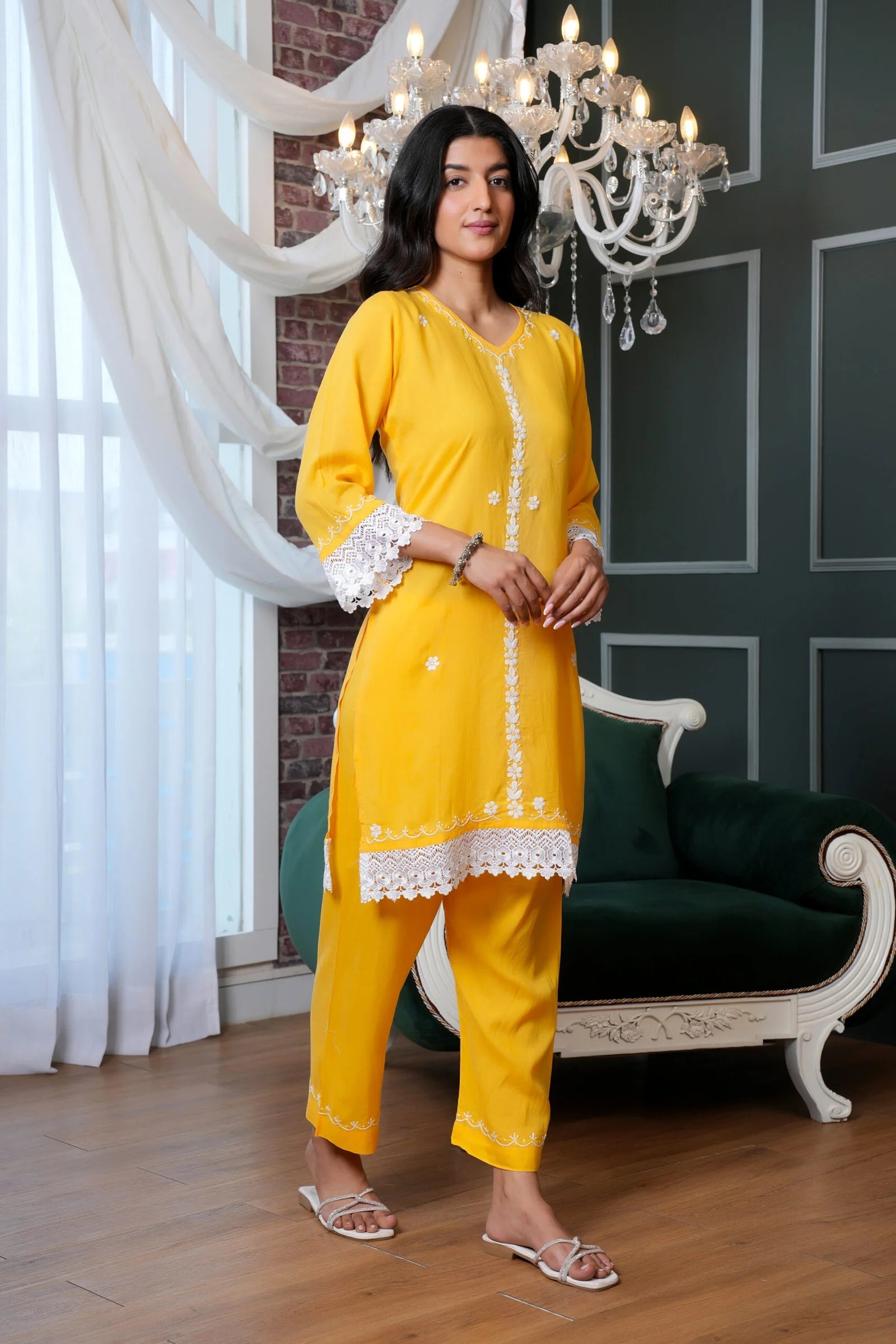 Sahiba Modal Chikankari Coord Set Gharana