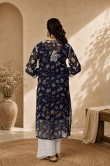 Aadya Chikankari Georgette Floral Printed Kurta