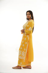 Premium Modal Chikankari with Heavy Embroidery 2 PC set with Palazzo Gharana