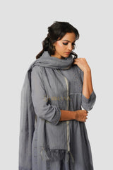 Georgette Chikankari Kurta with Afgani Pant and Dupatta – Grey Gharana