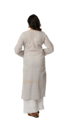 Chikankari Cotton Angrakha Style Kurta Gharana