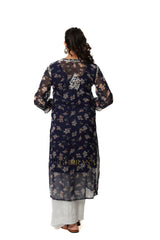 Aadya Chikankari Georgette Floral Printed Kurta Gharana