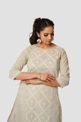Kimaya Chikankari Mulmul Straight Kurta Gharana