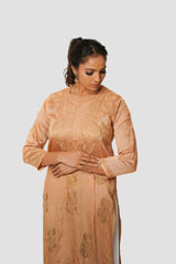 Ruhi Chikankari Chanderi Kurta Gharana