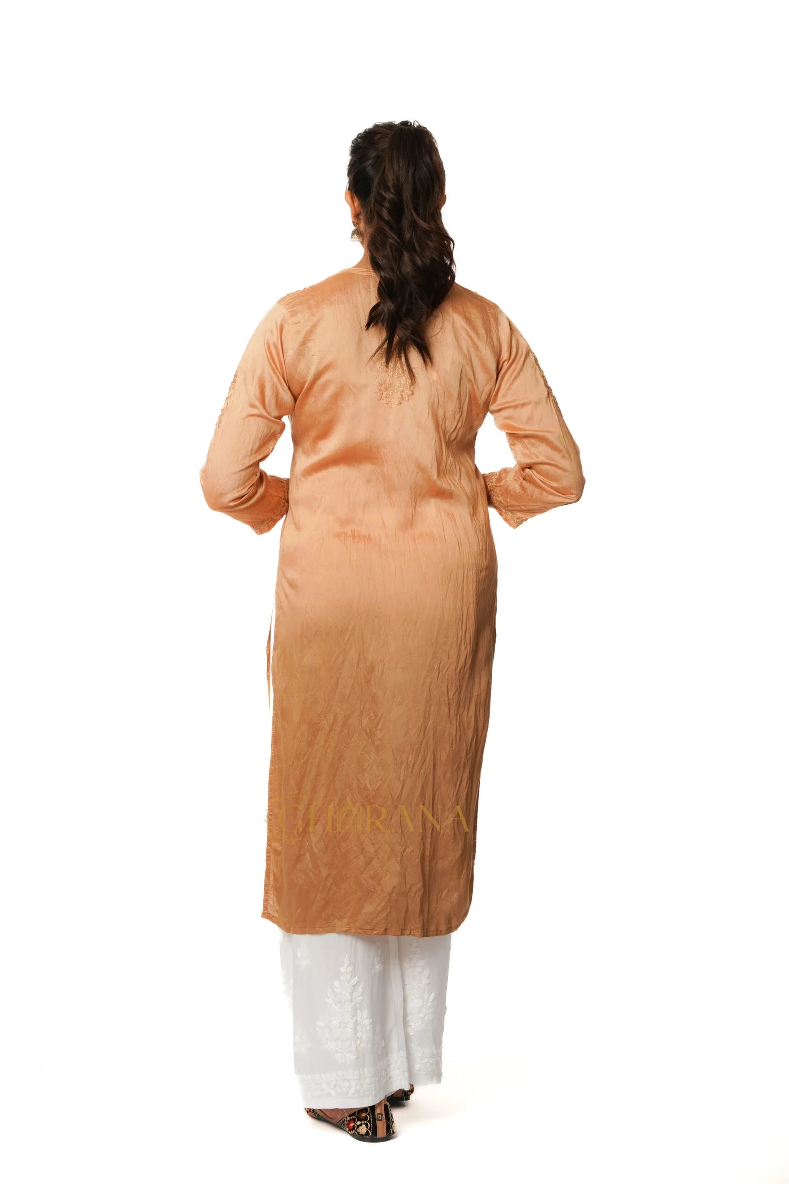Ruhi Chikankari Chanderi Kurta Gharana