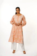 Eesha Chikankari Premium Mulmul Printed Kurta Gharana
