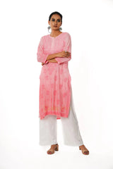 Usha Chikankari Muslin Straight Kurta Gharana