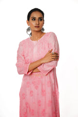 Usha Chikankari Muslin Straight Kurta Gharana