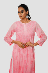 Usha Chikankari Muslin Straight Kurta Gharana