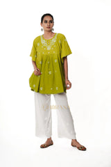 Cotton Chikankari Kaftan Gharana