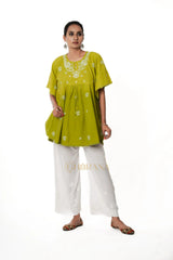 Cotton Chikankari Kaftan Gharana