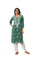 Chandni Chikankari Rayon Printed Kurta Gharana