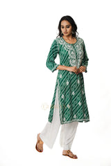 Chandni Chikankari Rayon Printed Kurta Gharana