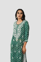 Chandni Chikankari Rayon Printed Kurta Gharana