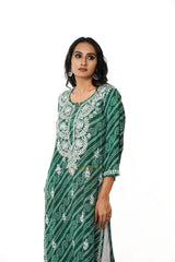 Chandni Chikankari Rayon Printed Kurta Gharana