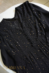 Kiara Georgette 4PC Chikankari Anarkali Kurta Set with Mukaish Work Gharana