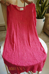 Ishq Georgette 4PC Chikankari Kurta set in Resham Jaal and Mukaish work-Pink Gharana