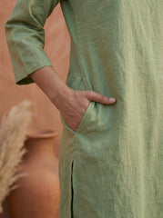 Pocket of Olive Mist Cotton Coord Set for Women