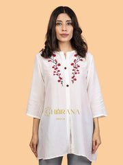 Sahiba Pure Muslin Chikankari Top Gharana