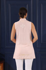 Heer Modal Baby Pink chikankari Top Gharana