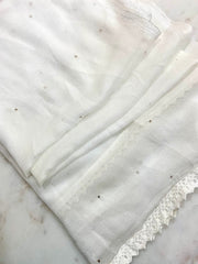 Chiffon Dupatta with Mukaish – White Gharana