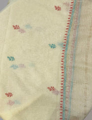 Premium Mul Chanderi 2 piece Chikankari Unstitched 2 piece Kurta and Dupatta set – Pastel Yellow Gharana