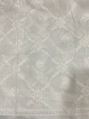 Cotton Chikankari Dupatta- White Gharana