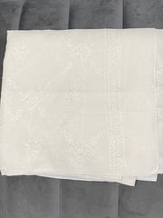 Cotton Chikankari Dupatta- White Gharana