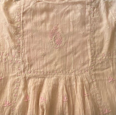 Premium Mulchanderi Chikankari Semi Stitched 2 piece Tunic and Dupatta set – Dark Beige Gharana