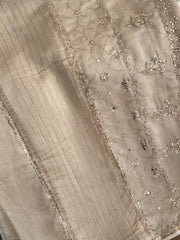 Pure Moonga Silk Saree in Mukaish work (With Blouse) Gharana