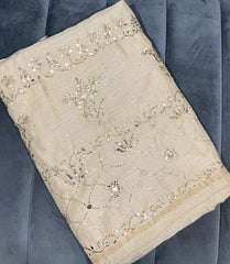 Pure Moonga Silk Saree in Mukaish work (With Blouse) Gharana