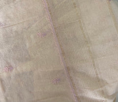 Premium Mulchanderi Chikankari Semi Stitched Tunic and Dupatta set – Light Beige Gharana