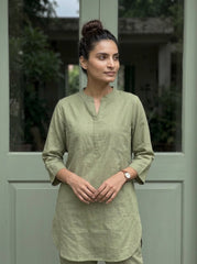 Buy Handcrafted Sage Green Cotton Coord Set