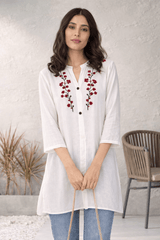 Sahiba Pure Muslin Chikankari Top Gharana
