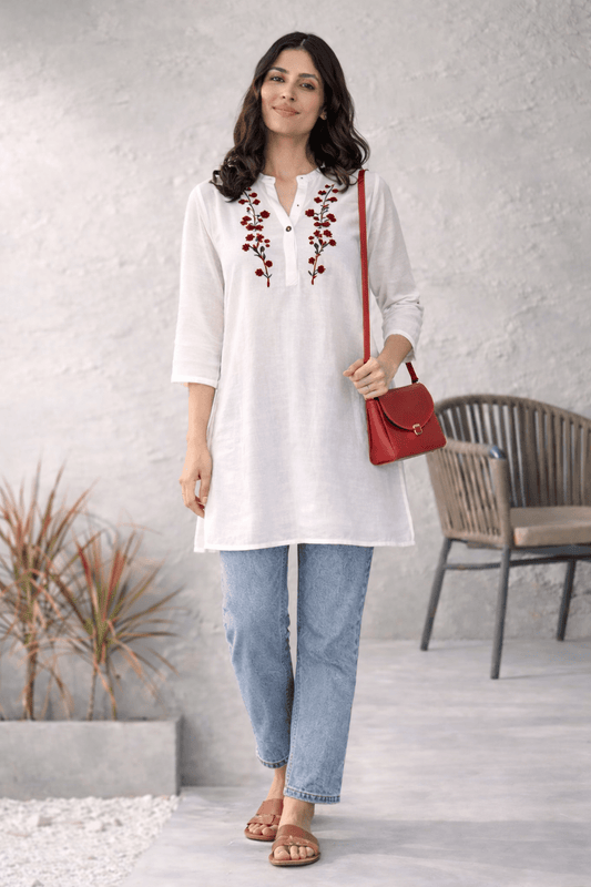 Sahiba Pure Muslin Chikankari Top Gharana