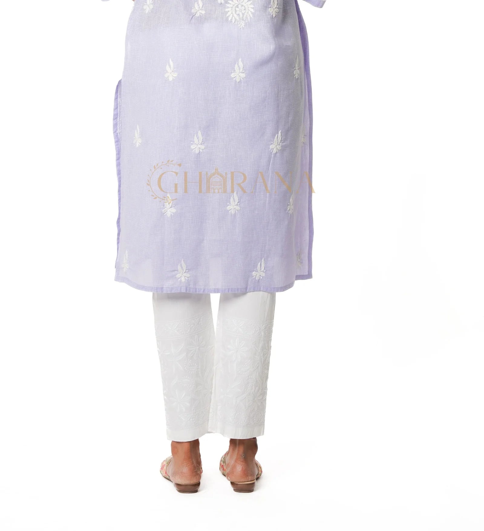 Chikankari Cotton Stretchable Pant Gharana