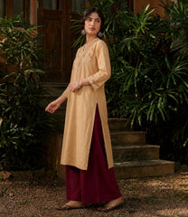 Heer Mul Cotton Beige chikankari Kurta Set