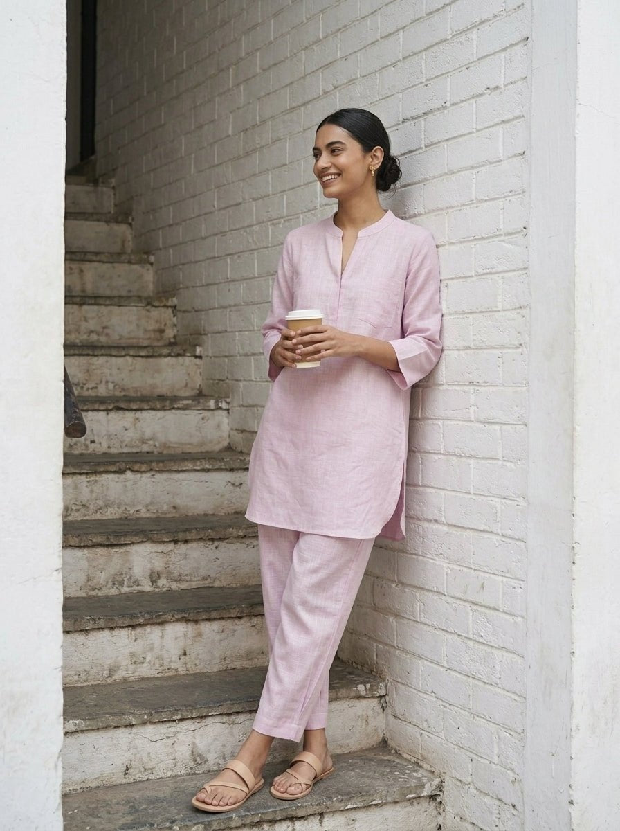 Buy Aira Lavender Cotton Coord Set for Women