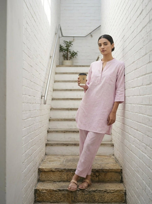 Aira Lavender Cotton Coord Set for Women