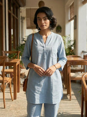 Buy Slate Blue Cotton Coord Set for Women