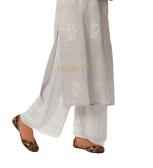 Chikankari Palazzo - white Gharana