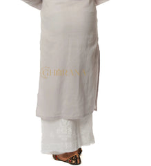 Chikankari Palazzo - white Gharana