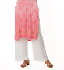 Chikankari Palazzo - white Gharana