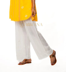 Chikankari Palazzo - white Gharana