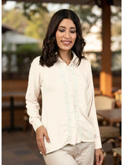Sahiba Luxury Rayon White Chikankari Shirt Top Gharana